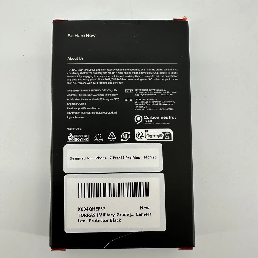New TORRAS Camera Lens Protector Tempered Glass Scratch Resistant Shield NIB